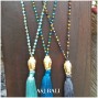 buddha head golden bronze tassels necklaces crystal beads 3color
